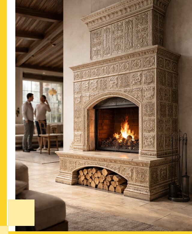 Купить изразцовый камин в Орске от 258500 р. | ЭриданРск