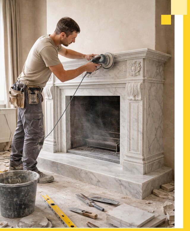 Изготовление и установка мраморных каминов в Орске под ключ