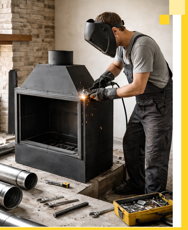 Продажа и установка металлических каминов в Орске под ключ