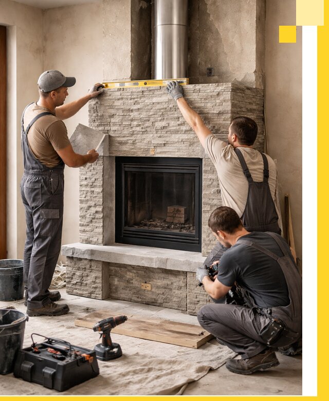 Профессиональный монтаж каминов под ключ в Орске для дома