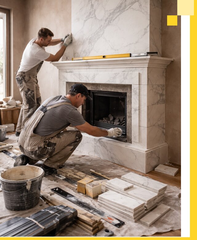 Отделка каминов в Орске качественные облицовочные работы