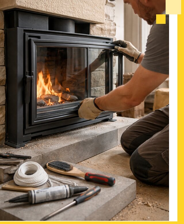 Производство, монтаж и доставка каминов со стеклом в Орске