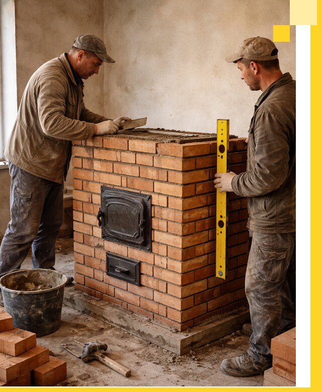 Отопительные печи под ключ в Орске, установка и сборка