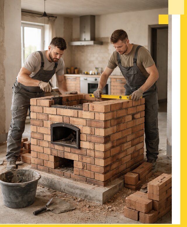 Установка и монтаж печей в частном доме в Орске под ключ