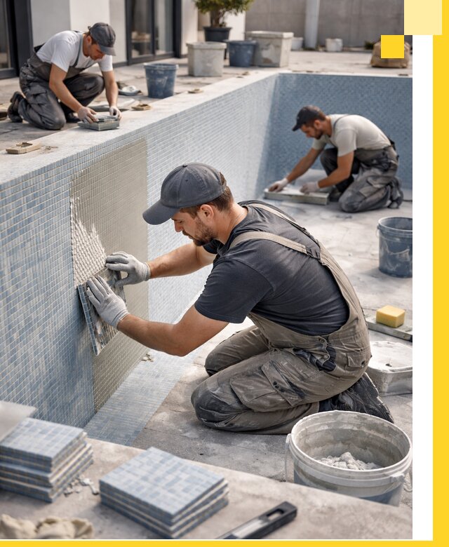 Облицовка бассейнов в Орске плитка мозаика гидроизоляция