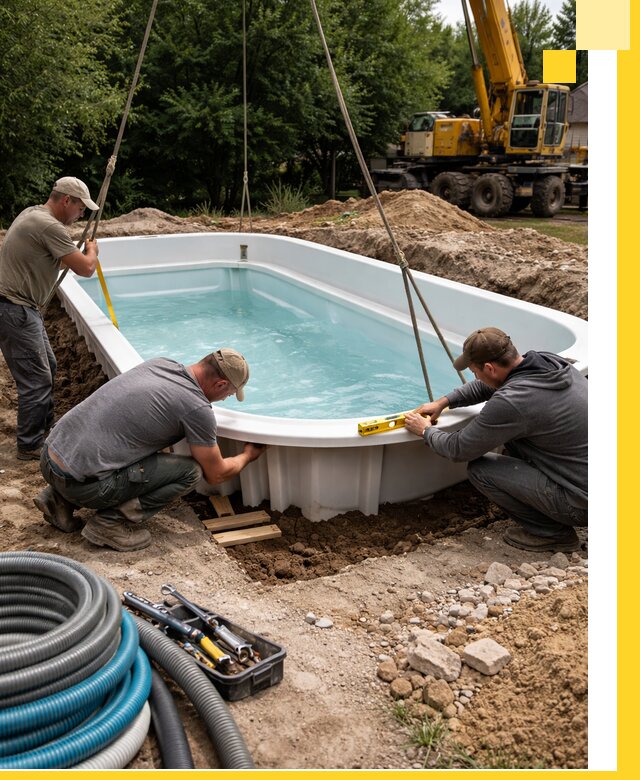 Установка и монтаж композитных бассейнов под ключ в Орске