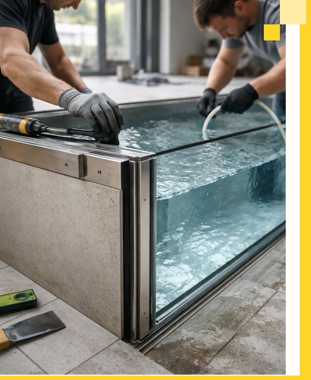 Проектирование и монтаж стеклянных бассейнов в Орске