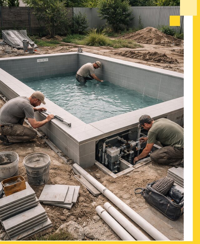 Строительство и монтаж бассейнов для дачи под ключ в Орске