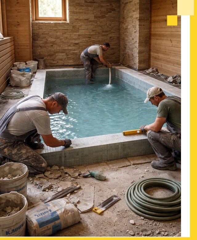 Проектирование и строительство бассейнов для бани в Орске