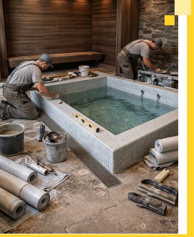 Установка и строительство бассейнов для сауны в Орске