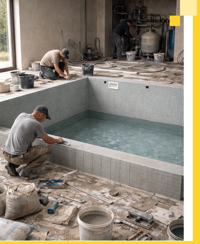 Строительство и монтаж бассейнов в помещении в Орске