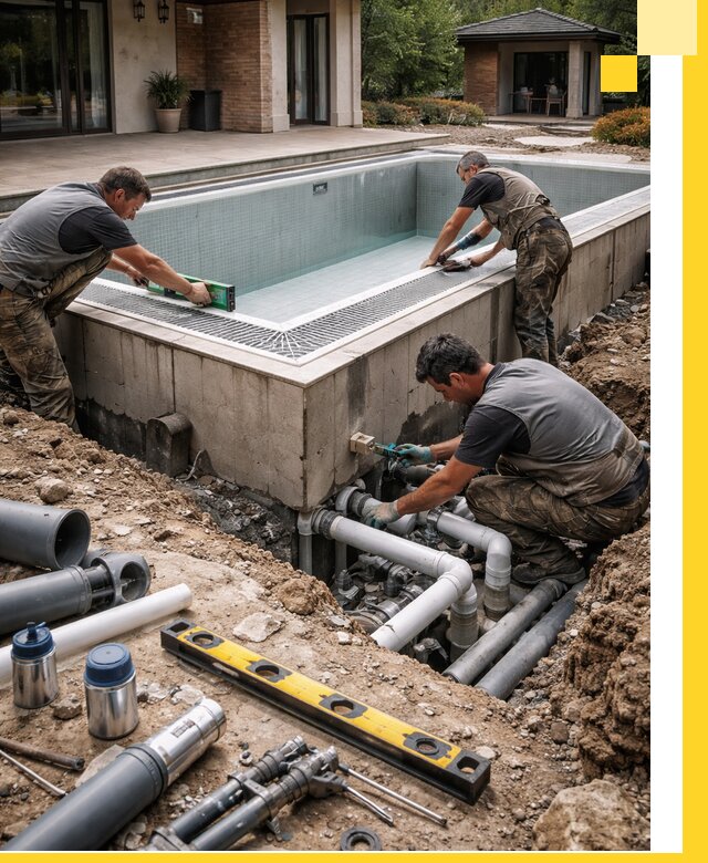 Строительство переливных бассейнов в Орске под ключ