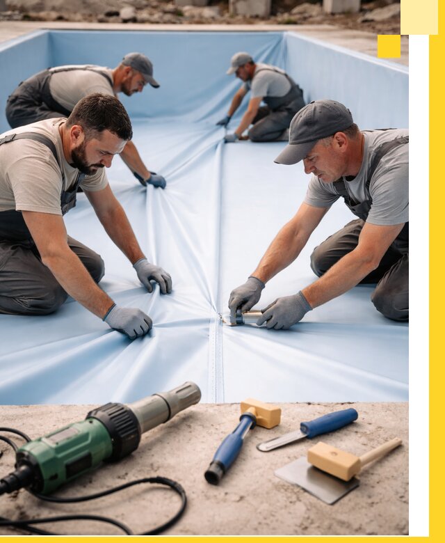 ПВХ пленка для бассейнов с монтажом и гарантией в Орске