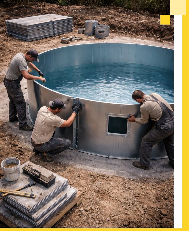 Круглые бассейны под ключ в Орске проектирование и монтаж