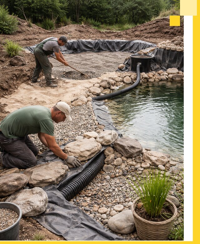 Строительство природных бассейнов и озер в Орске под ключ