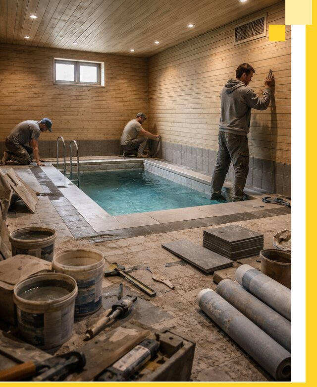 Строительство бани с бассейном и сауной под ключ в Орске