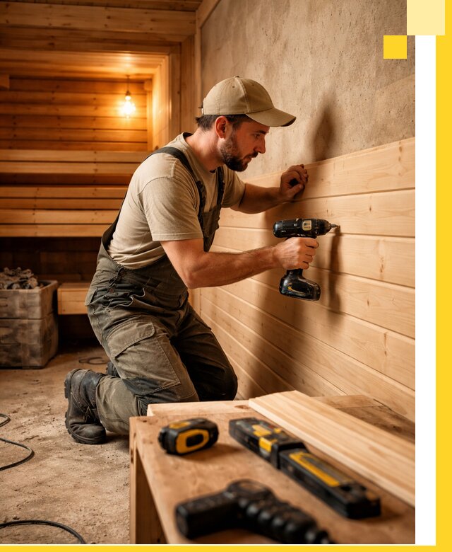 Профессиональная внутренняя отделка бани в Орске под ключ