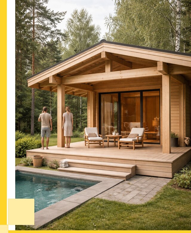 Бани с террасой под ключ в Орске от 620400 р. | ЭриданРск