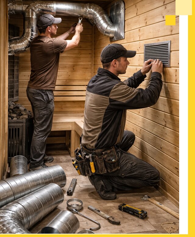 Проектирование и монтаж вентиляции бани в Орске под ключ