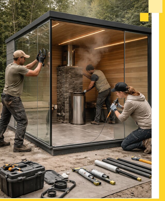 Проектирование и строительство стеклянных бань в Орске