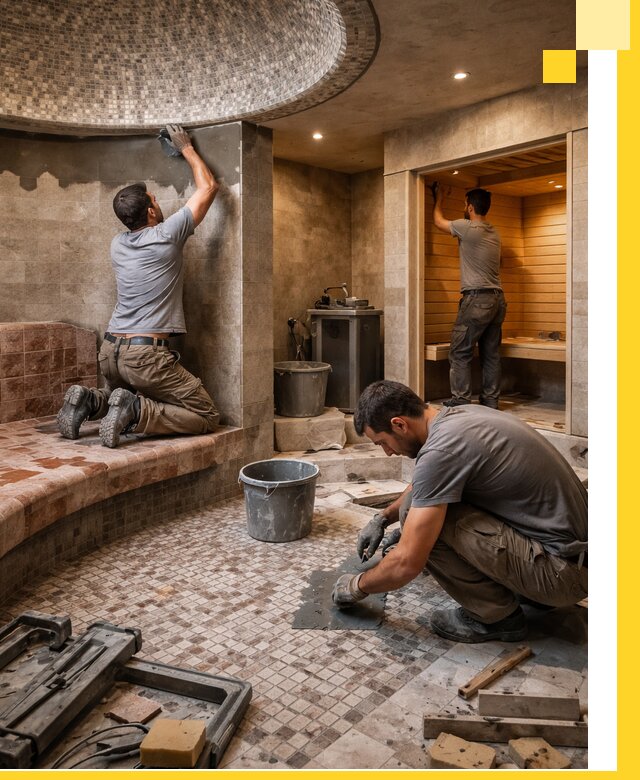 Проект и строительство хамама бани и сауны под ключ в Орске