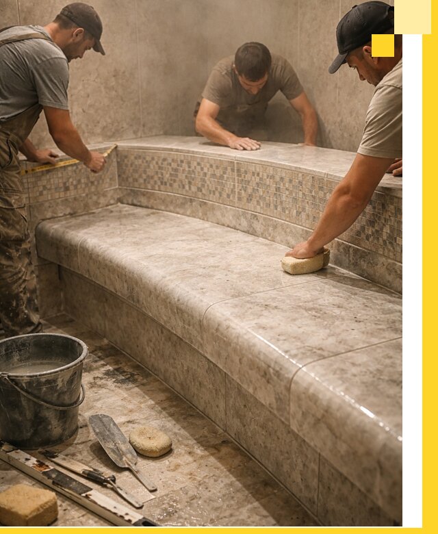 Изготовление и установка сидений для хамама в Орске