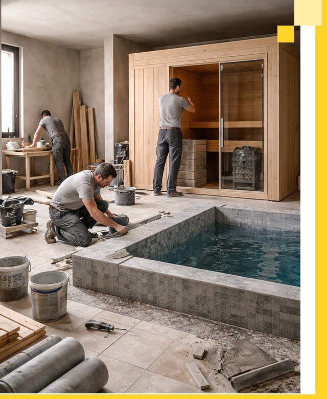 SPA зоны под ключ с бассейном сауной и печью в Орске